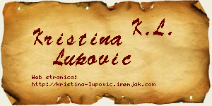 Kristina Lupović vizit kartica